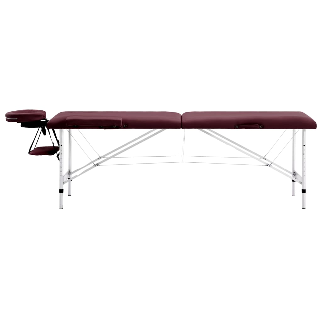 Massageliege Klappbar 2-Zonen Aluminiumgestell Bordeaux-Lila - Premium Massagetische - Just €198.77! Shop now at homesales4u