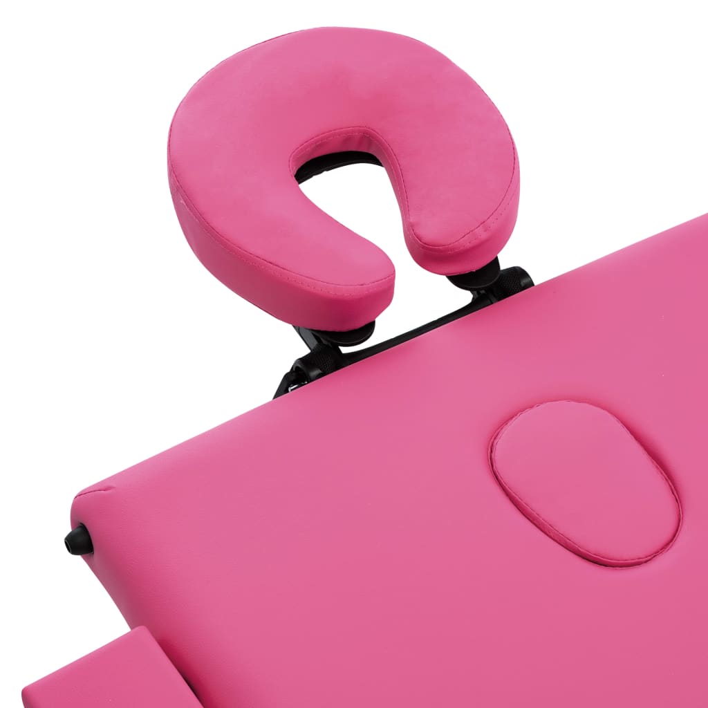 Massageliege Klappbar 3-Zonen mit Aluminiumgestell Rosa - Premium Massagetische - Just €208.16! Shop now at homesales4u
