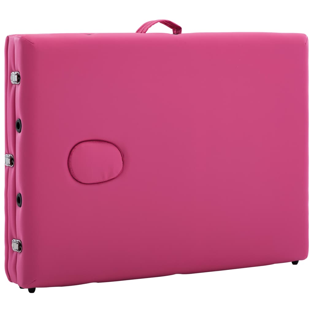 Massageliege Klappbar 3-Zonen mit Aluminiumgestell Rosa - Premium Massagetische - Just €208.16! Shop now at homesales4u