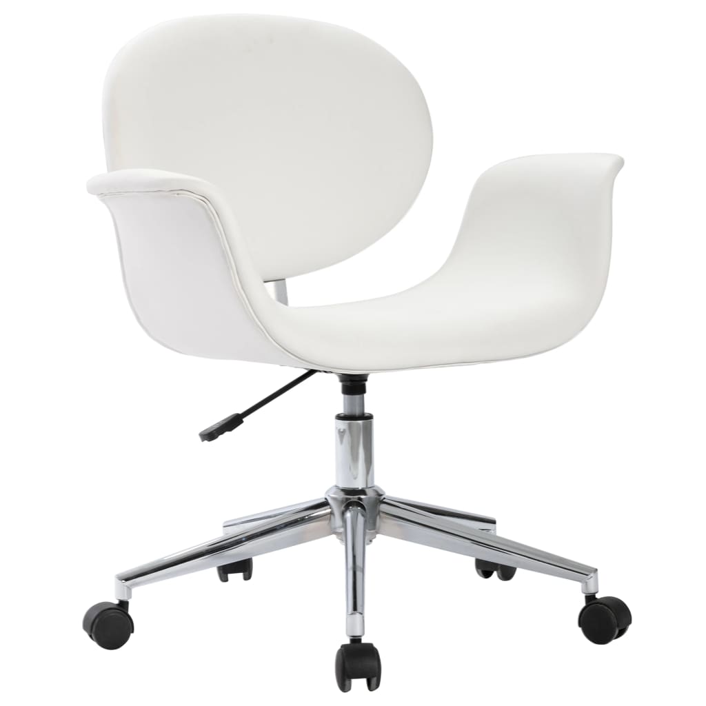 Drehbarer Bürostuhl Weiß Kunstleder - Premium Bürostühle - Just €178.65! Shop now at homesales4u