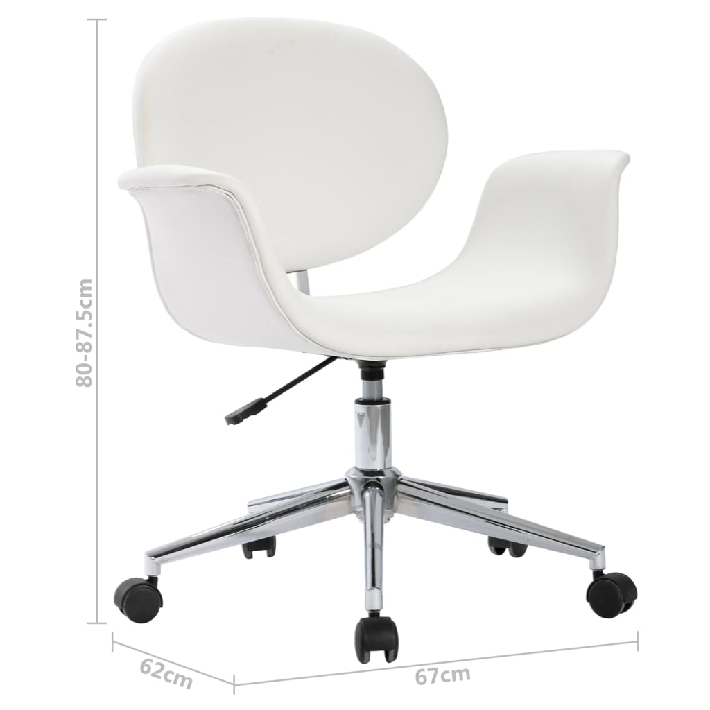 Drehbarer Bürostuhl Weiß Kunstleder - Premium Bürostühle - Just €178.65! Shop now at homesales4u
