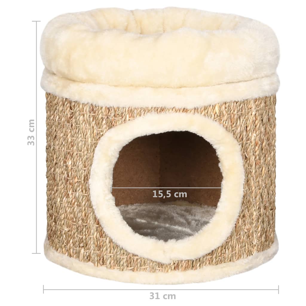 Katzenhaus mit Luxuriösem Katzenbett 33 cm Seegras - Premium Kratzbäume - Just €51.53! Shop now at homesales4u