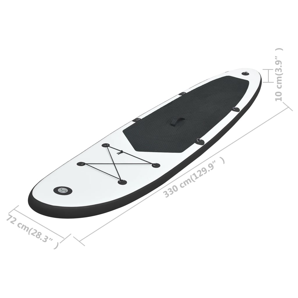 SUP-Board-Set Aufblasbar Schwarz und Weiß - Premium Paddelboards - Just €243.83! Shop now at homesales4u
