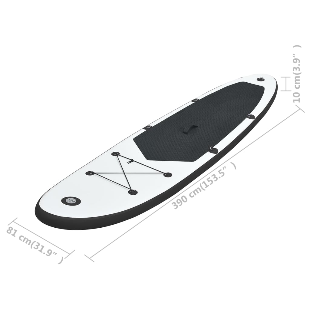 Aufblasbares Stand Up Paddle Board Set Schwarz und Weiß - Premium Paddelboards - Just €318.53! Shop now at homesales4u