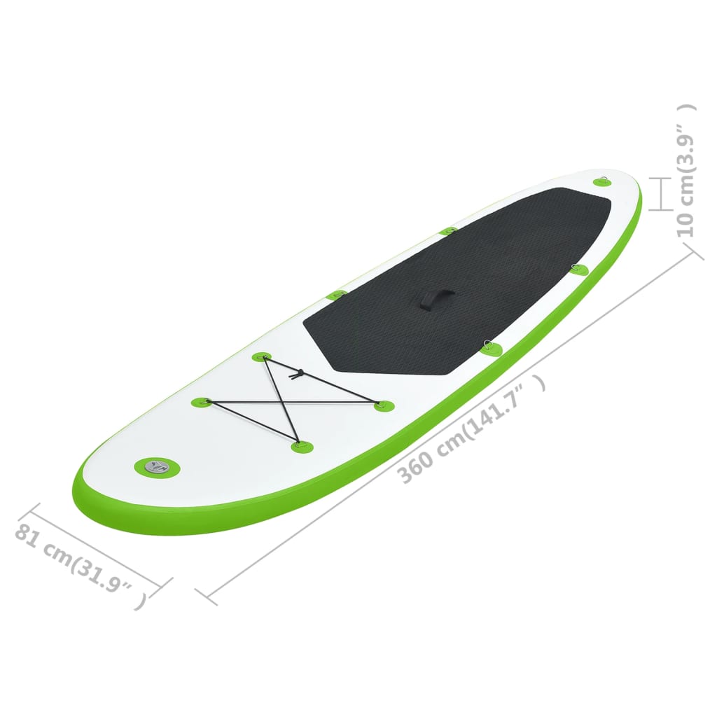 SUP-Board-Set Aufblasbar Grün und Weiß - Premium Paddelboards - Just €311.24! Shop now at homesales4u