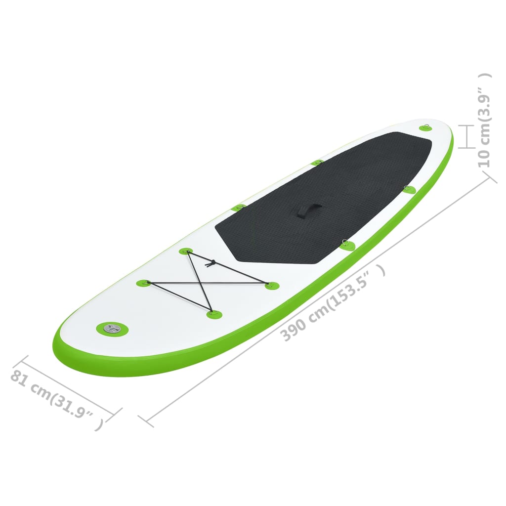Aufblasbares Stand Up Paddle Board Set Grün und Weiß - Premium Paddelboards - Just €277.47! Shop now at homesales4u