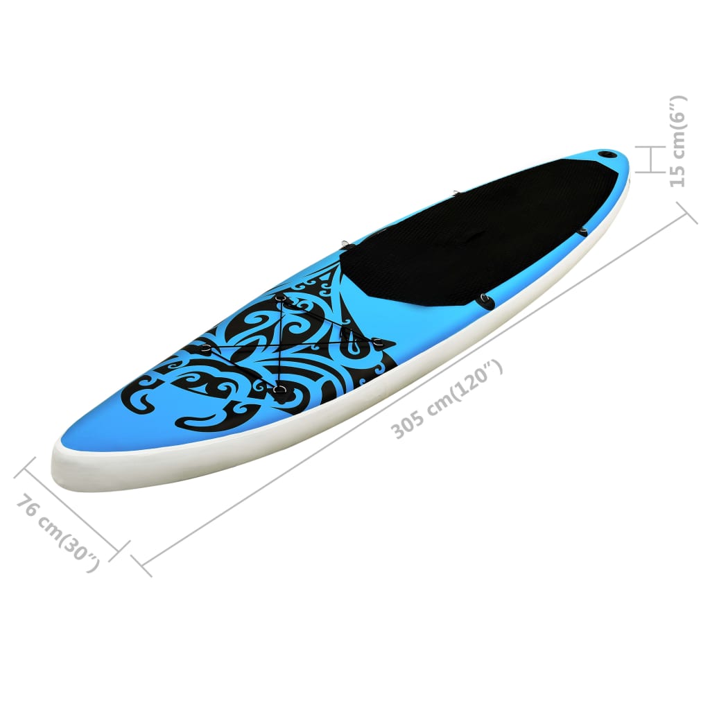 Aufblasbares Stand Up Paddle Board Set 305x76x15 cm Blau - Premium Paddelboards - Just €327.02! Shop now at homesales4u