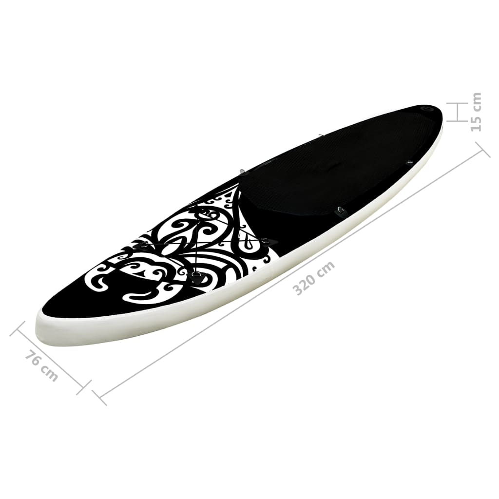 SUP-Board-Set Aufblasbar 320x76x15 cm Schwarz - Premium Paddelboards - Just €333.85! Shop now at homesales4u