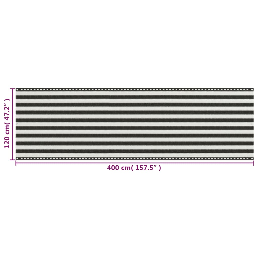 Balkon-Sichtschutz HDPE 120x400 cm Anthrazit und Weiß - Premium Sonnenschirme & Sonnenschutze - Just €17.84! Shop now at homesales4u