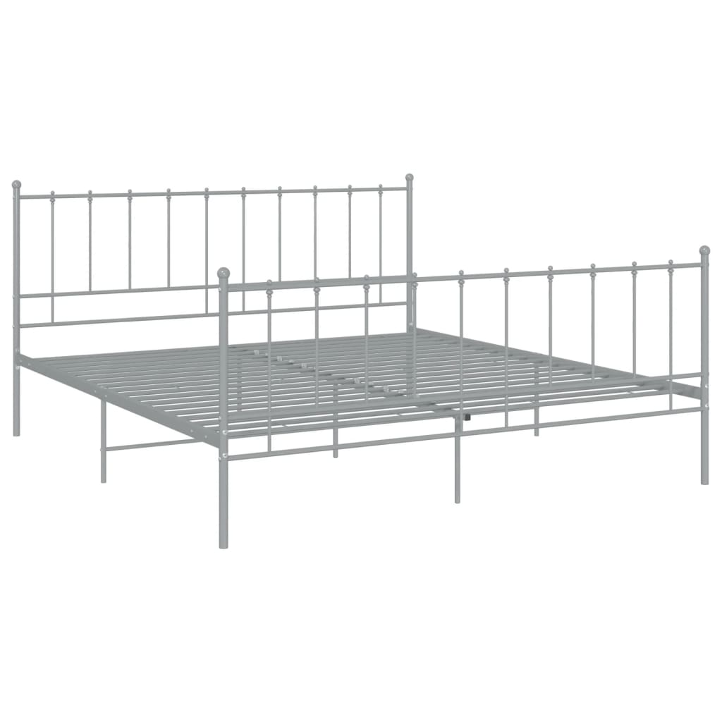 Bett Grau Metall 200x200 cm - Premium Betten & Bettgestelle - Just €118.68! Shop now at homesales4u