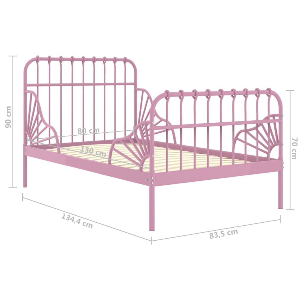 Ausziehbett Rosa Metall 80x130/200 cm - Premium Betten & Bettgestelle - Just €200.20! Shop now at homesales4u