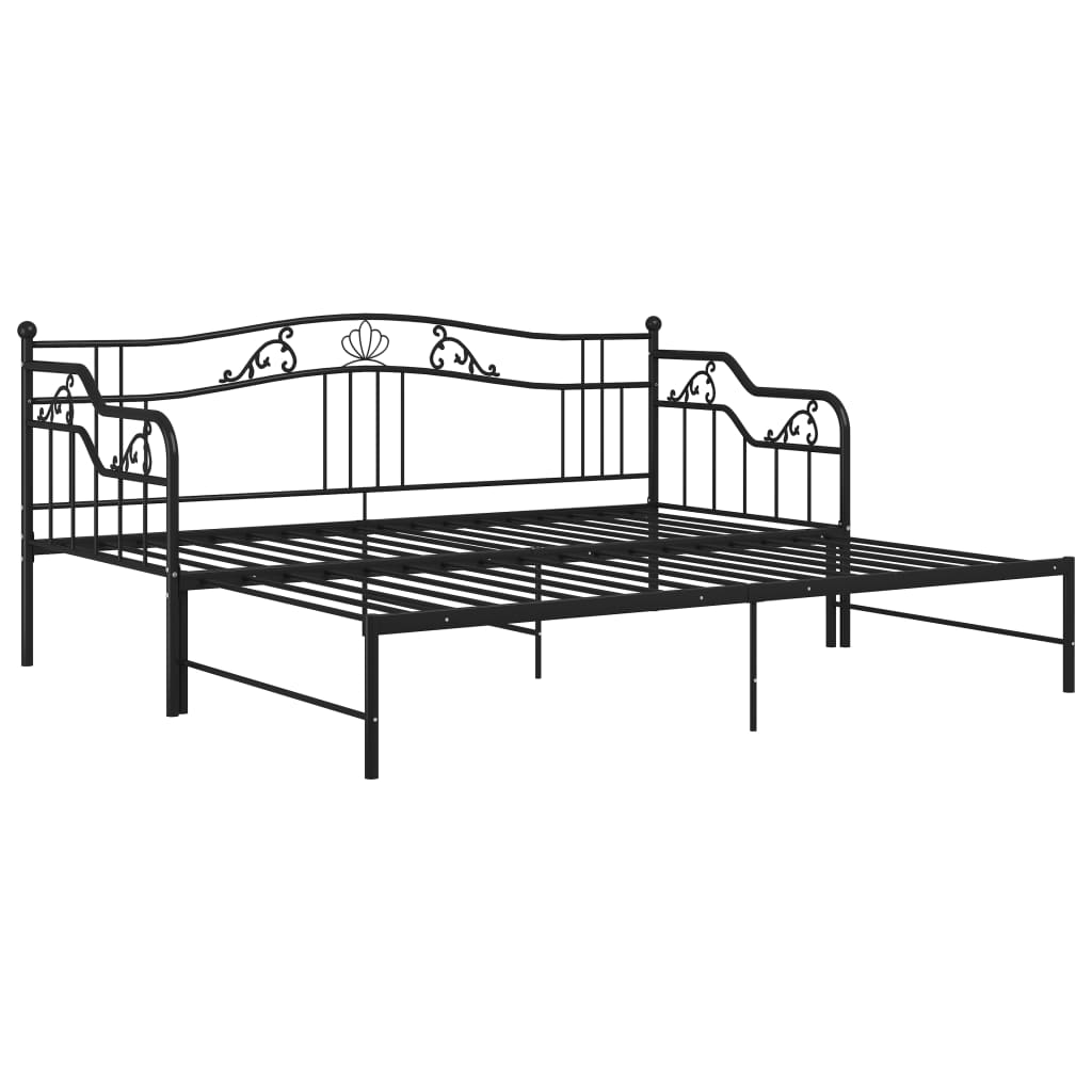 Ausziehsofa Bettgestell Schwarz Metall 90x200 cm - Premium Betten & Bettgestelle - Just €293.85! Shop now at homesales4u
