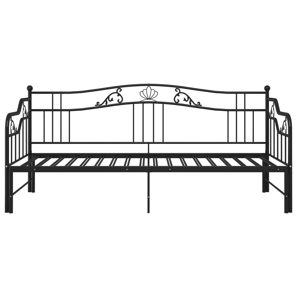 Ausziehsofa Bettgestell Schwarz Metall 90x200 cm - Premium Betten & Bettgestelle - Just €293.85! Shop now at homesales4u