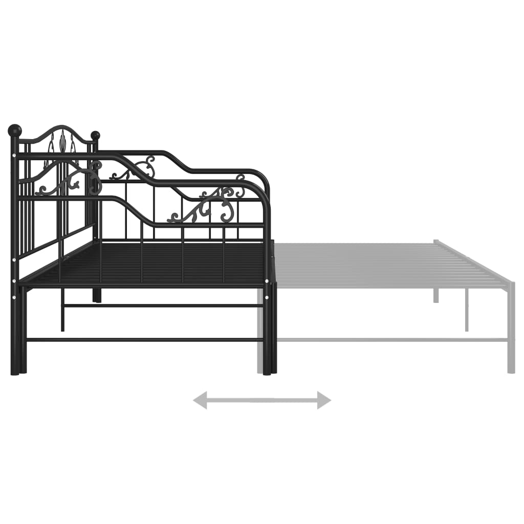 Ausziehsofa Bettgestell Schwarz Metall 90x200 cm - Premium Betten & Bettgestelle - Just €293.85! Shop now at homesales4u