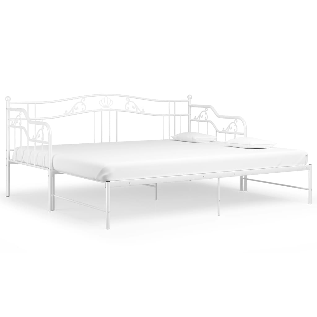Ausziehsofa Bettgestell Weiß Metall 90x200 cm - Premium Betten & Bettgestelle - Just €244.64! Shop now at homesales4u