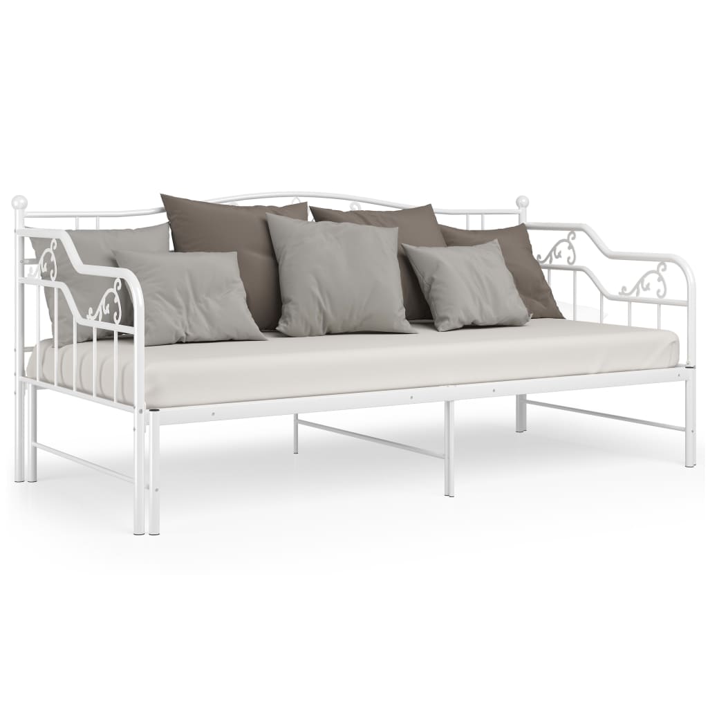 Ausziehsofa Bettgestell Weiß Metall 90x200 cm - Premium Betten & Bettgestelle - Just €244.64! Shop now at homesales4u