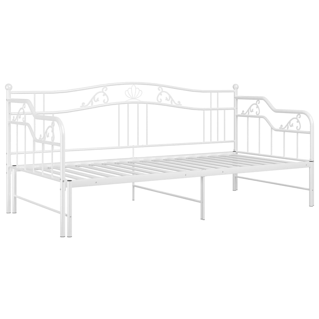 Ausziehsofa Bettgestell Weiß Metall 90x200 cm - Premium Betten & Bettgestelle - Just €244.64! Shop now at homesales4u