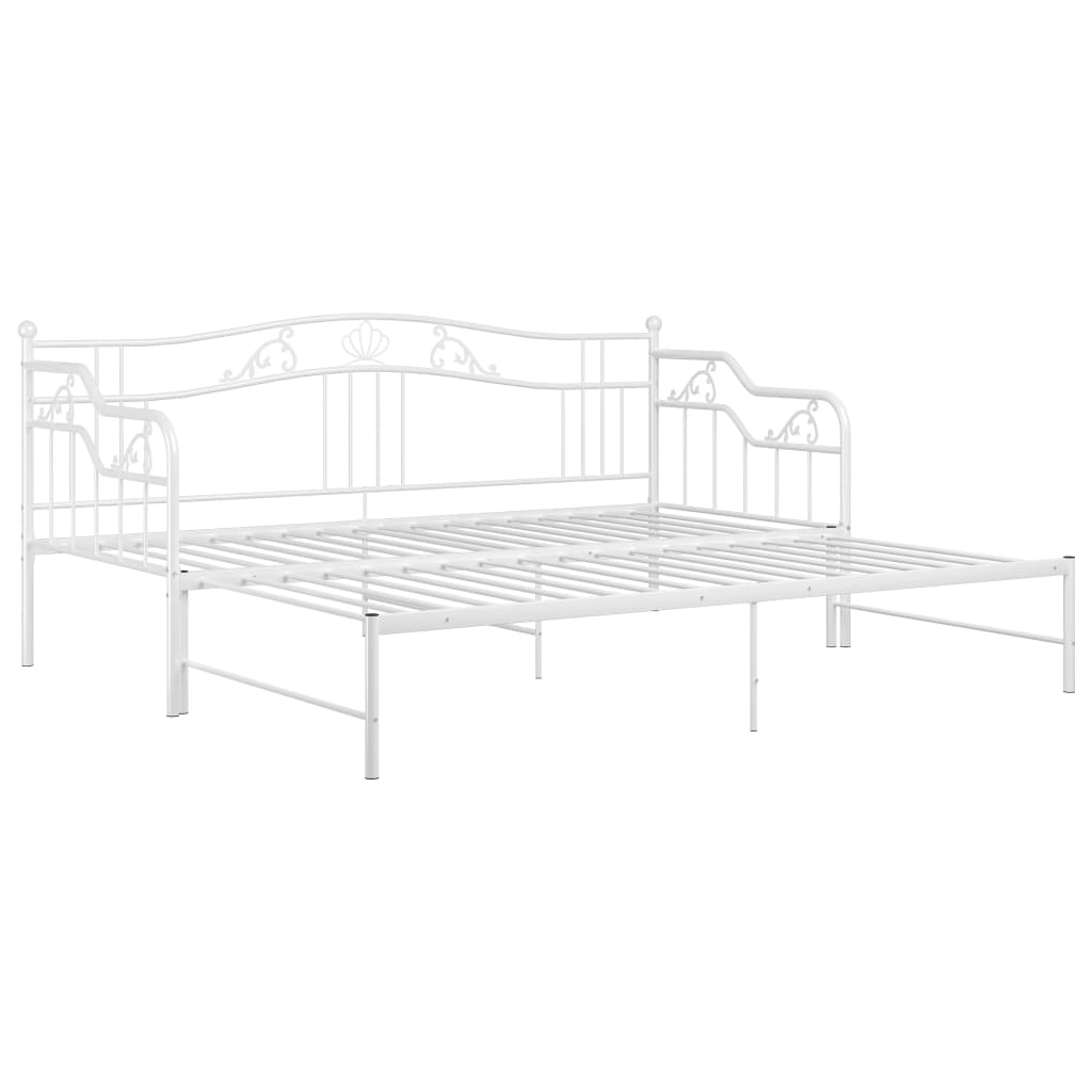 Ausziehsofa Bettgestell Weiß Metall 90x200 cm - Premium Betten & Bettgestelle - Just €244.64! Shop now at homesales4u