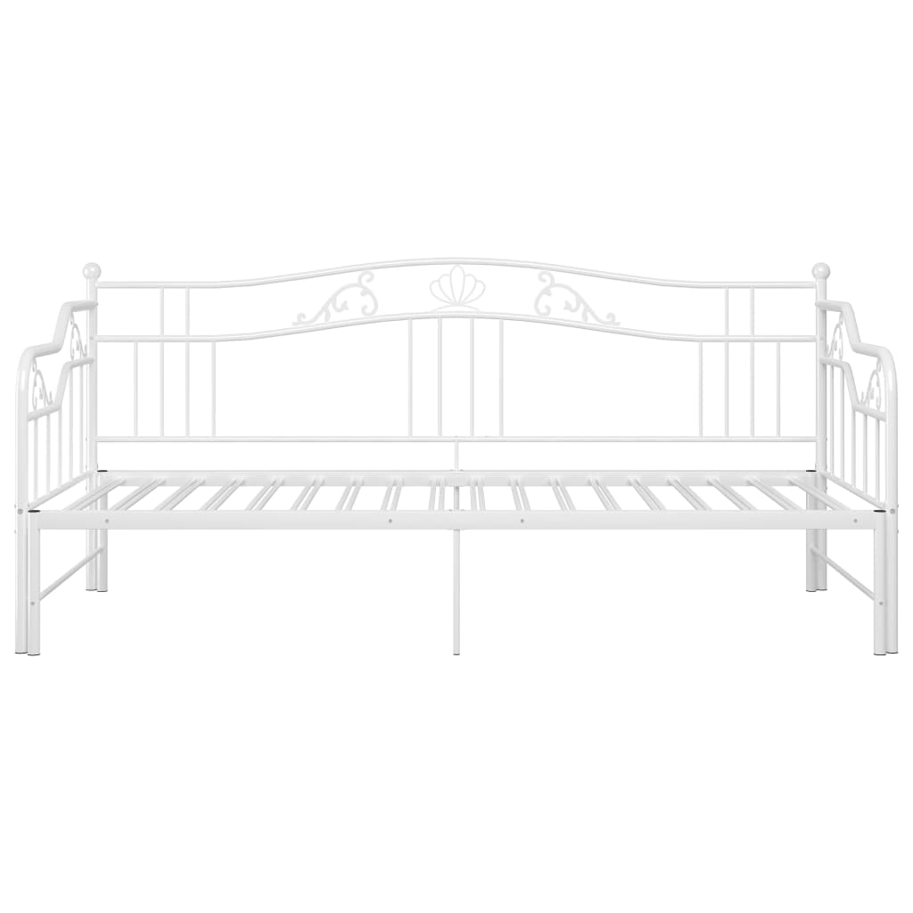 Ausziehsofa Bettgestell Weiß Metall 90x200 cm - Premium Betten & Bettgestelle - Just €244.64! Shop now at homesales4u