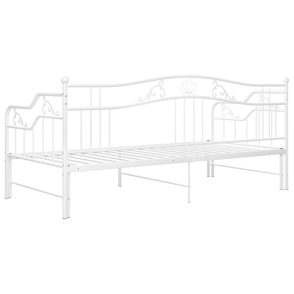 Ausziehsofa Bettgestell Weiß Metall 90x200 cm - Premium Betten & Bettgestelle - Just €244.64! Shop now at homesales4u