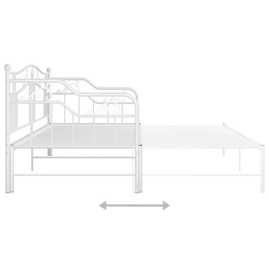Ausziehsofa Bettgestell Weiß Metall 90x200 cm - Premium Betten & Bettgestelle - Just €244.64! Shop now at homesales4u