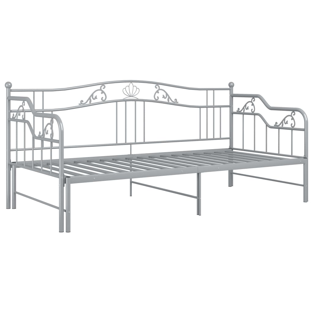 Ausziehsofa Bettgestell Grau Metall 90x200 cm - Premium Betten & Bettgestelle - Just €217.09! Shop now at homesales4u