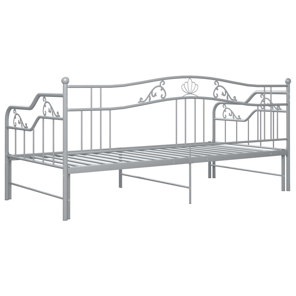 Ausziehsofa Bettgestell Grau Metall 90x200 cm - Premium Betten & Bettgestelle - Just €217.09! Shop now at homesales4u