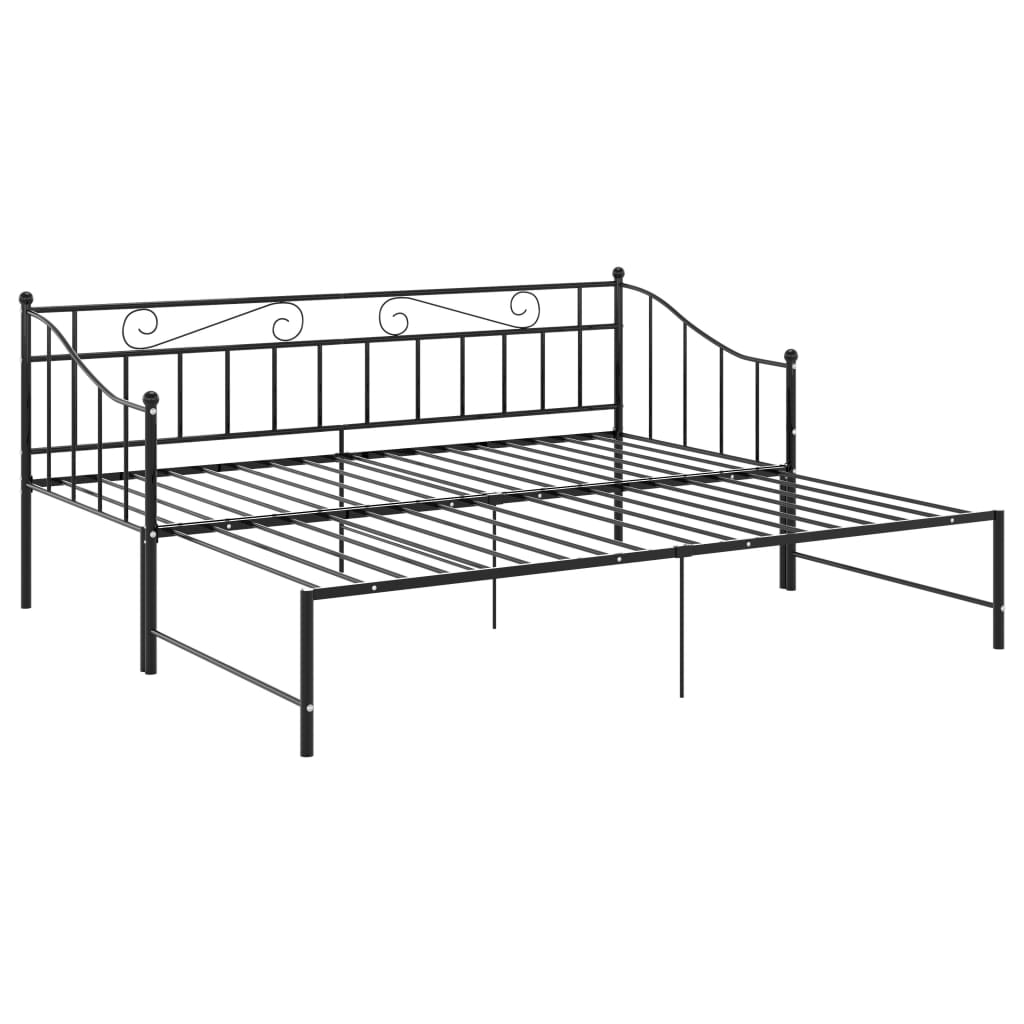 Ausziehsofa Bettgestell Schwarz Metall 90x200 cm - Premium Betten & Bettgestelle - Just €193.96! Shop now at homesales4u