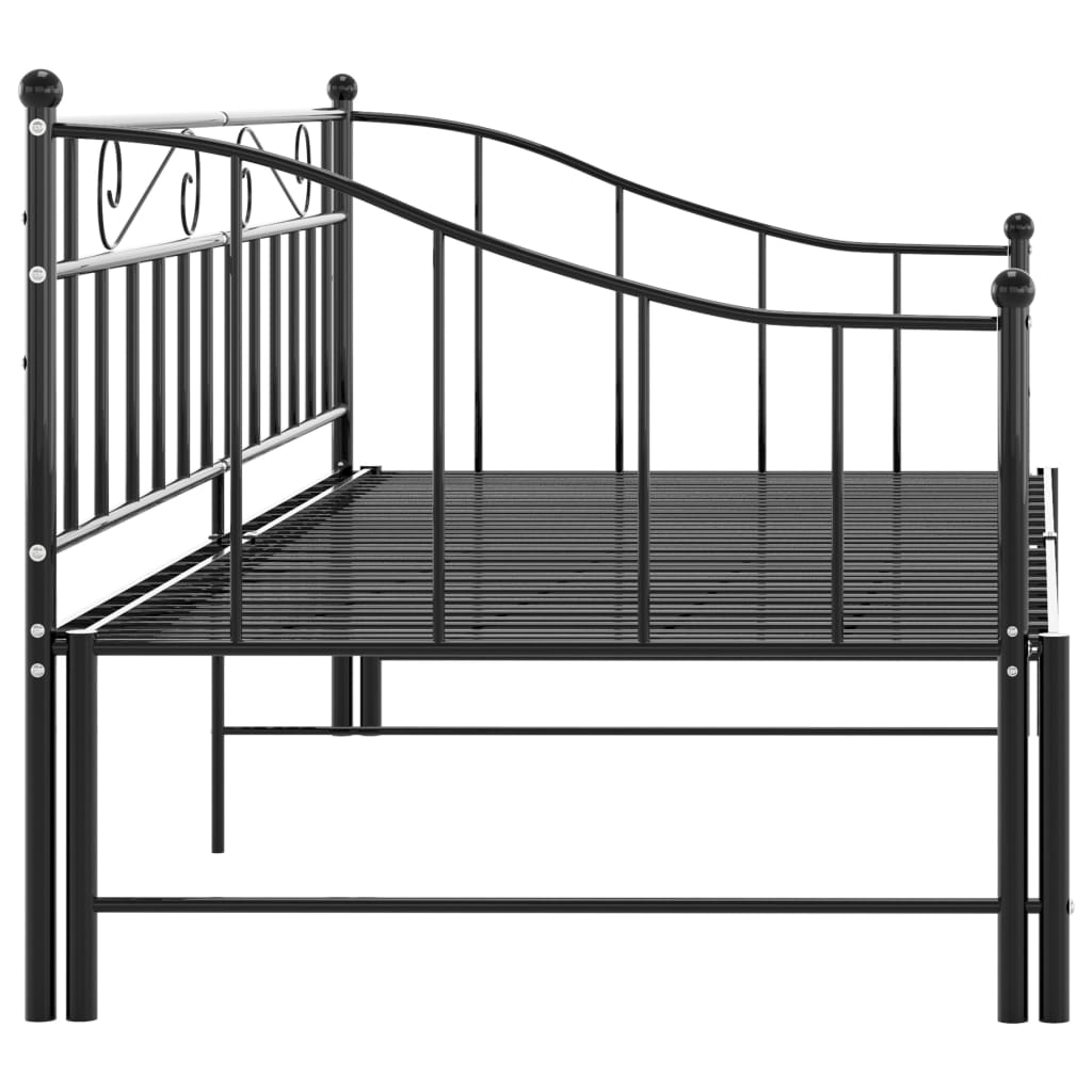Ausziehsofa Bettgestell Schwarz Metall 90x200 cm - Premium Betten & Bettgestelle - Just €193.96! Shop now at homesales4u