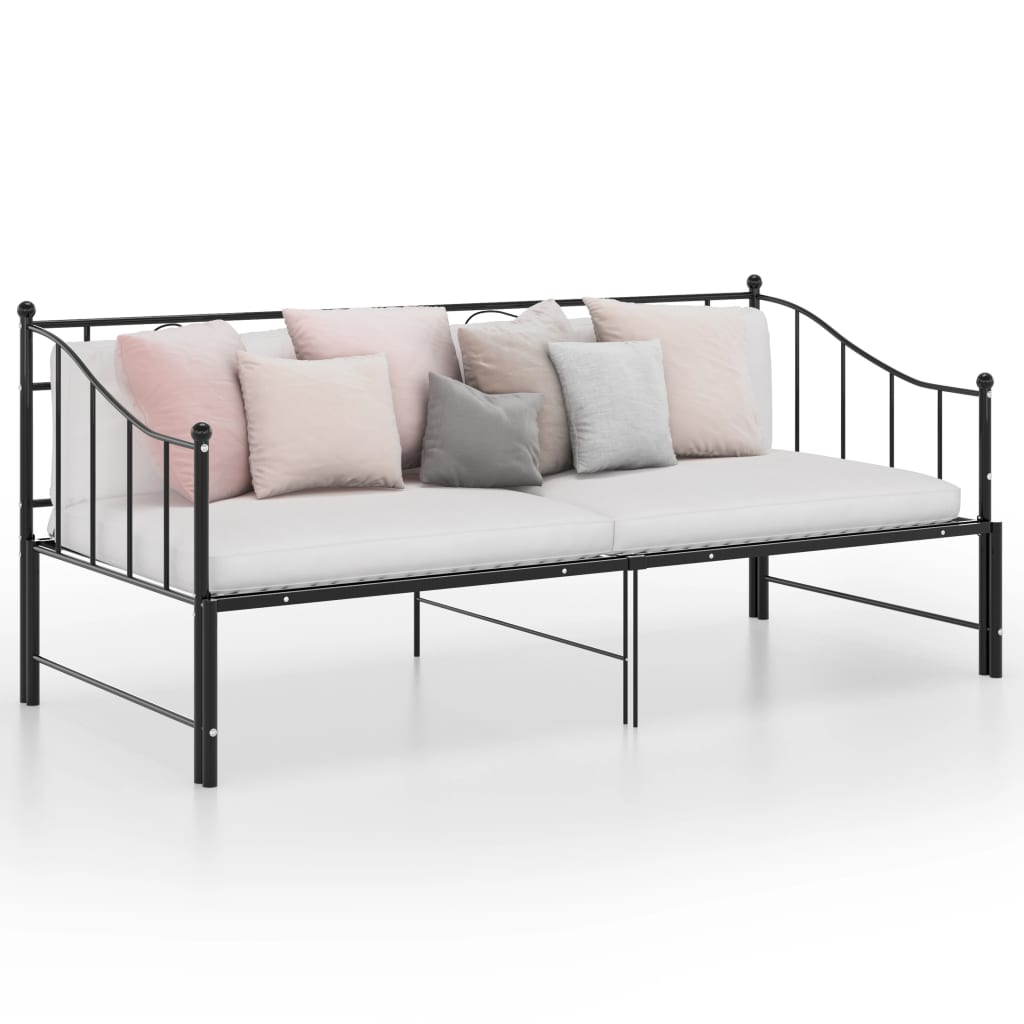 Ausziehsofa Bettgestell Schwarz Metall 90x200 cm - Premium Betten & Bettgestelle - Just €193.96! Shop now at homesales4u