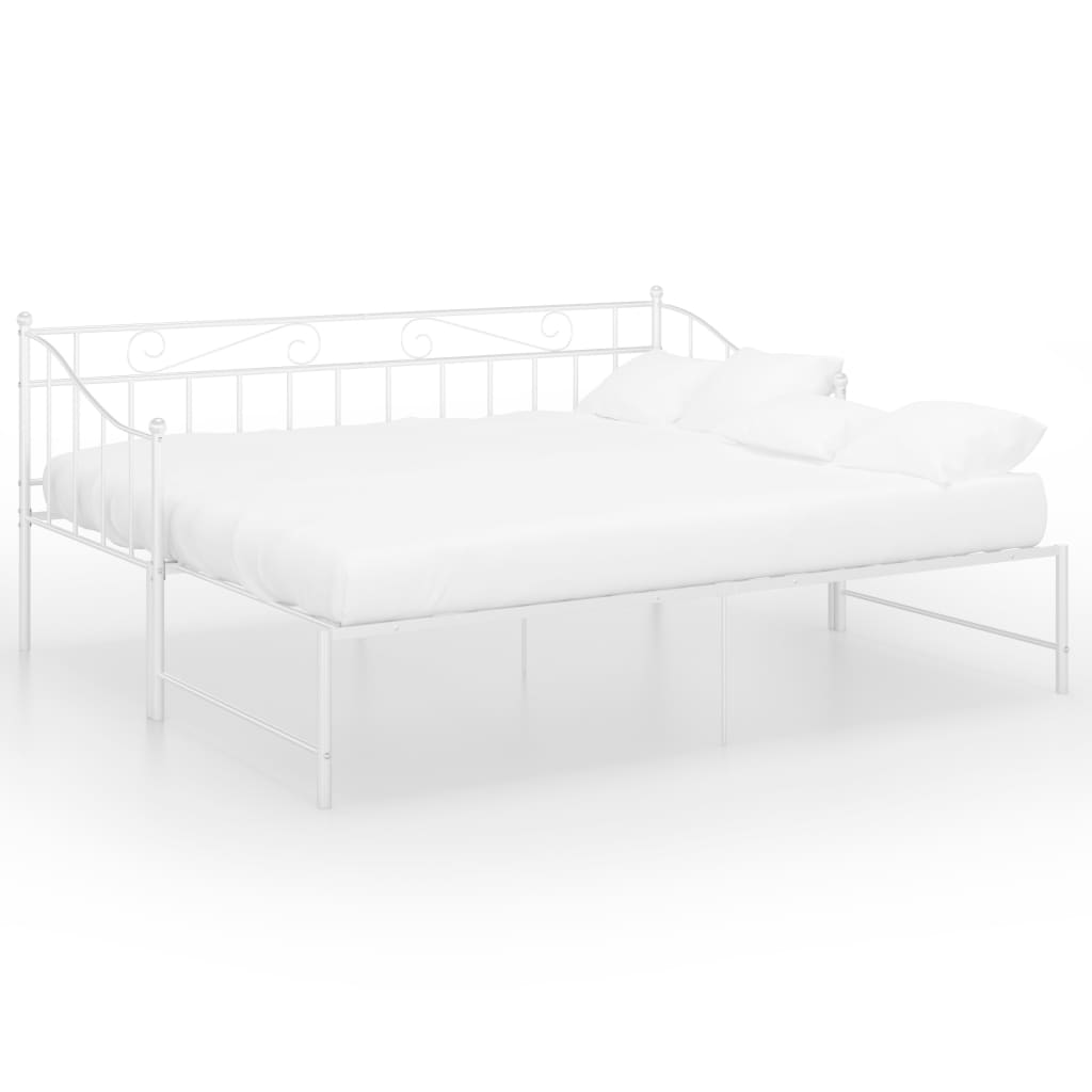 Ausziehsofa Bettgestell Weiß Metall 90x200 cm - Premium Betten & Bettgestelle - Just €216! Shop now at homesales4u