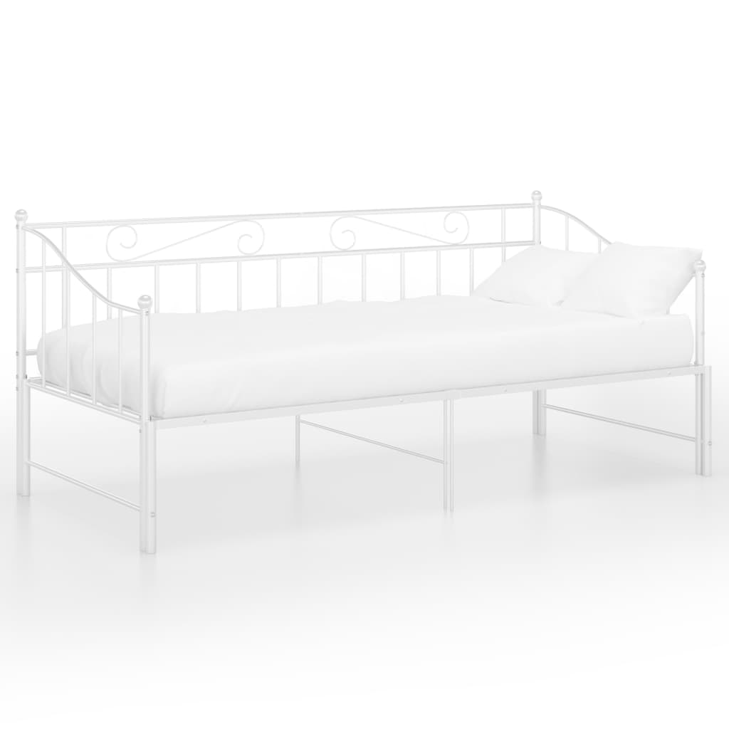 Ausziehsofa Bettgestell Weiß Metall 90x200 cm - Premium Betten & Bettgestelle - Just €216! Shop now at homesales4u