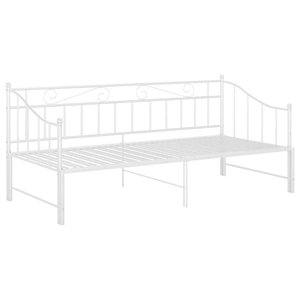 Ausziehsofa Bettgestell Weiß Metall 90x200 cm - Premium Betten & Bettgestelle - Just €216! Shop now at homesales4u