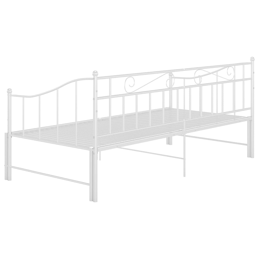 Ausziehsofa Bettgestell Weiß Metall 90x200 cm - Premium Betten & Bettgestelle - Just €216! Shop now at homesales4u