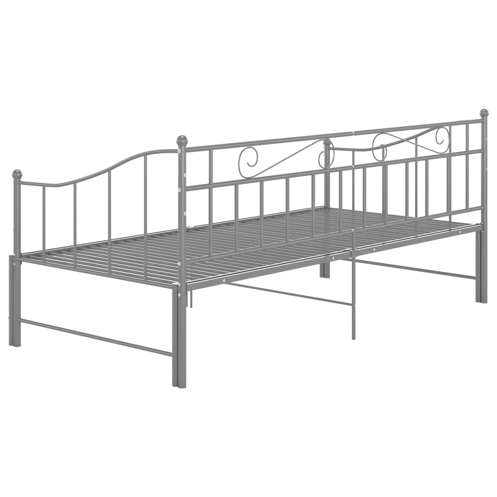 Ausziehsofa Bettgestell Grau Metall 90x200 cm - Premium Betten & Bettgestelle - Just €193.33! Shop now at homesales4u