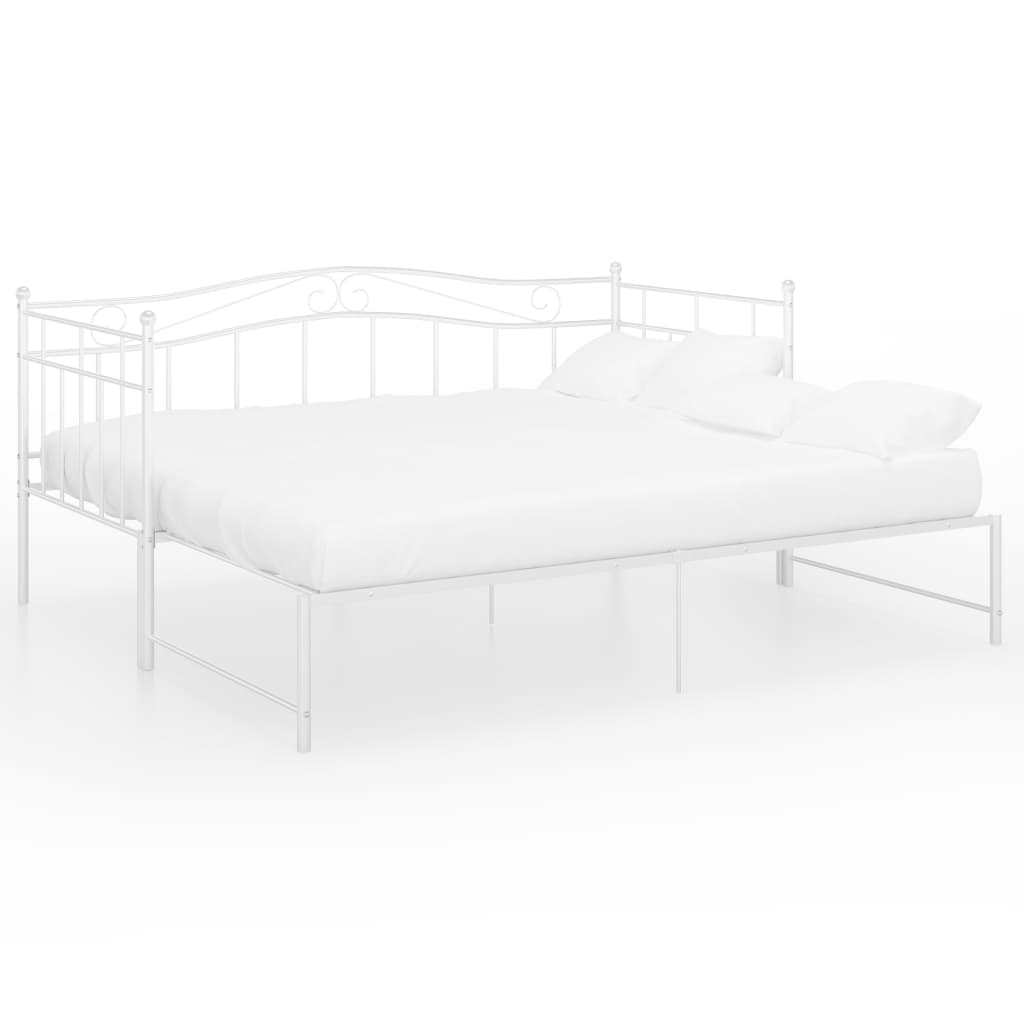 Ausziehsofa Bettgestell Weiß Metall 90x200 cm - Premium Betten & Bettgestelle - Just €253.89! Shop now at homesales4u