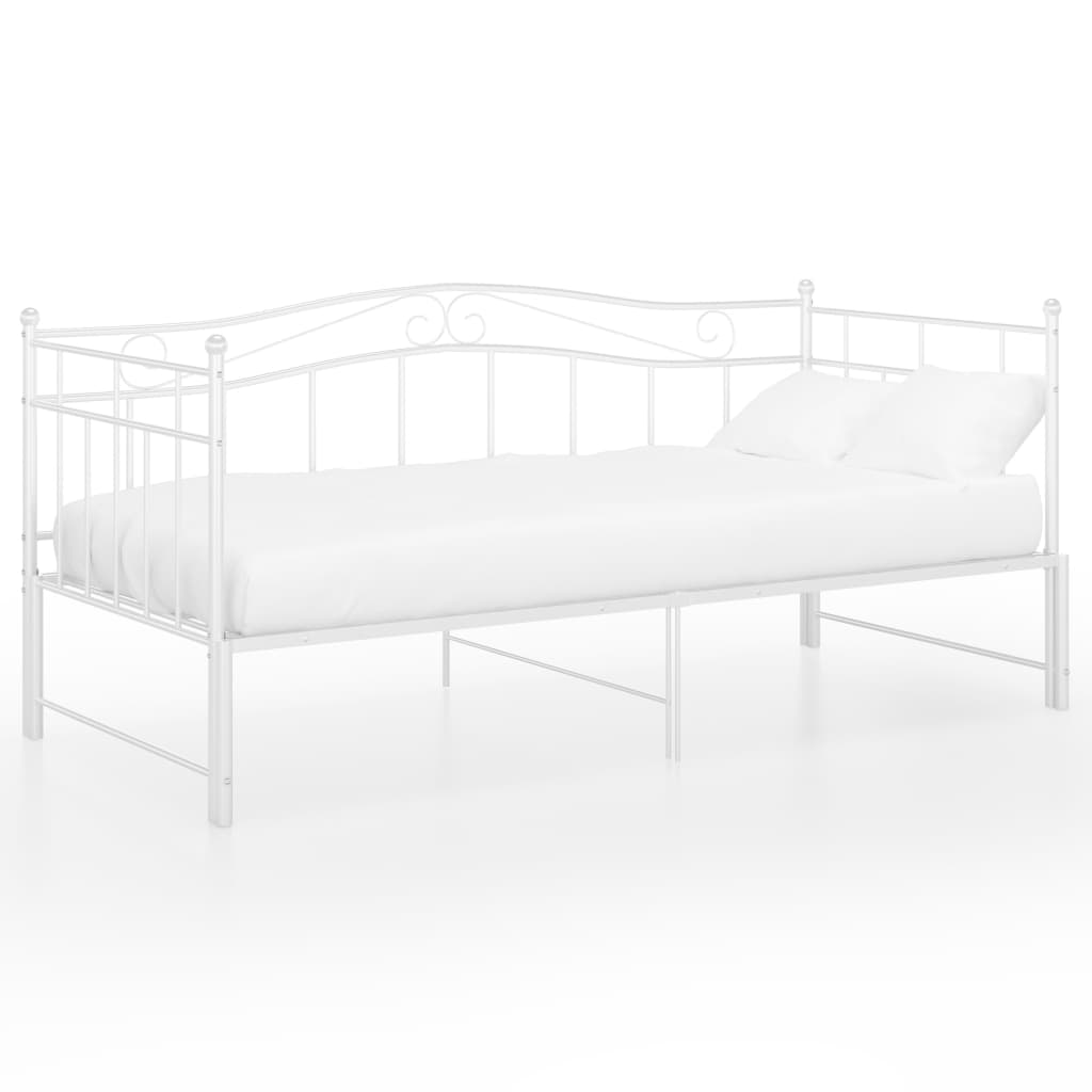 Ausziehsofa Bettgestell Weiß Metall 90x200 cm - Premium Betten & Bettgestelle - Just €253.89! Shop now at homesales4u