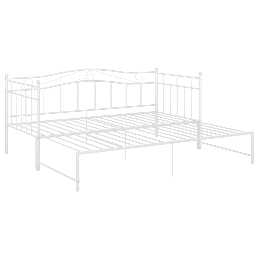 Ausziehsofa Bettgestell Weiß Metall 90x200 cm - Premium Betten & Bettgestelle - Just €253.89! Shop now at homesales4u