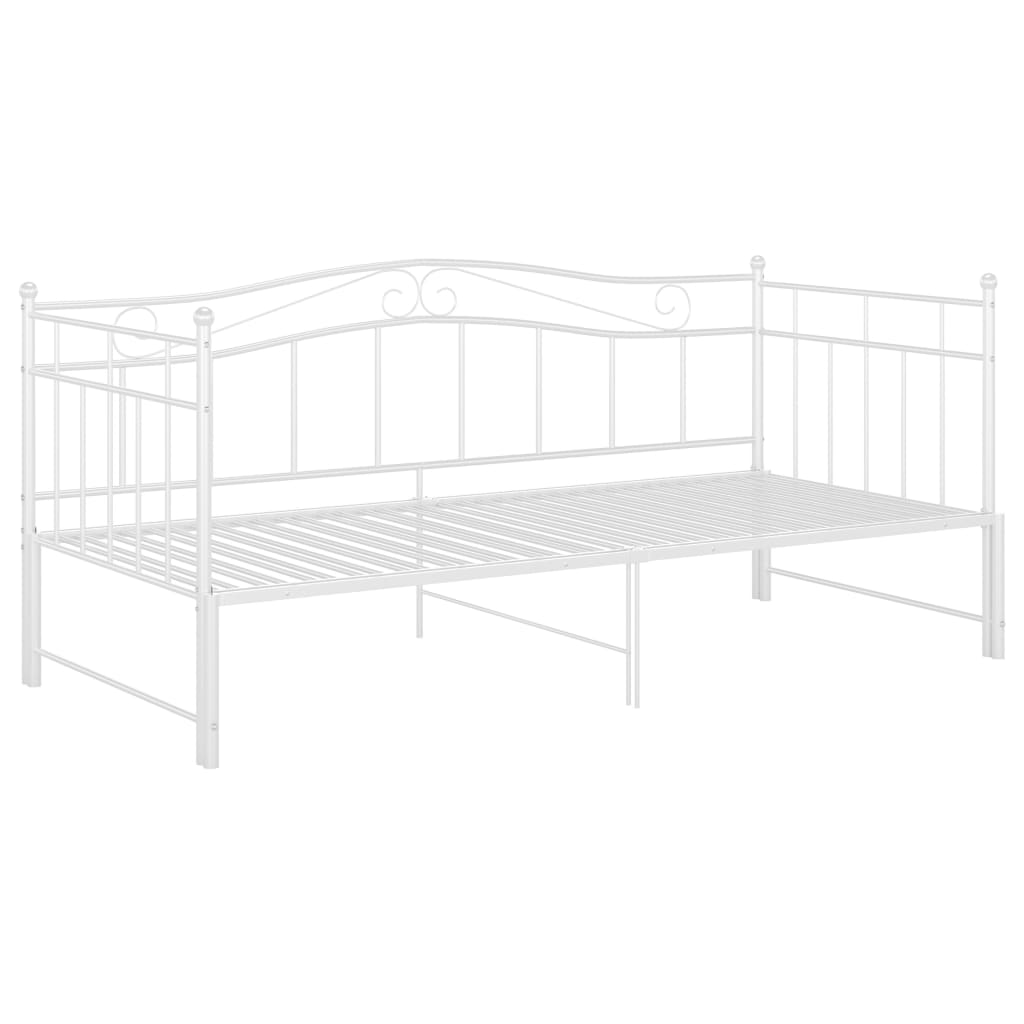 Ausziehsofa Bettgestell Weiß Metall 90x200 cm - Premium Betten & Bettgestelle - Just €253.89! Shop now at homesales4u