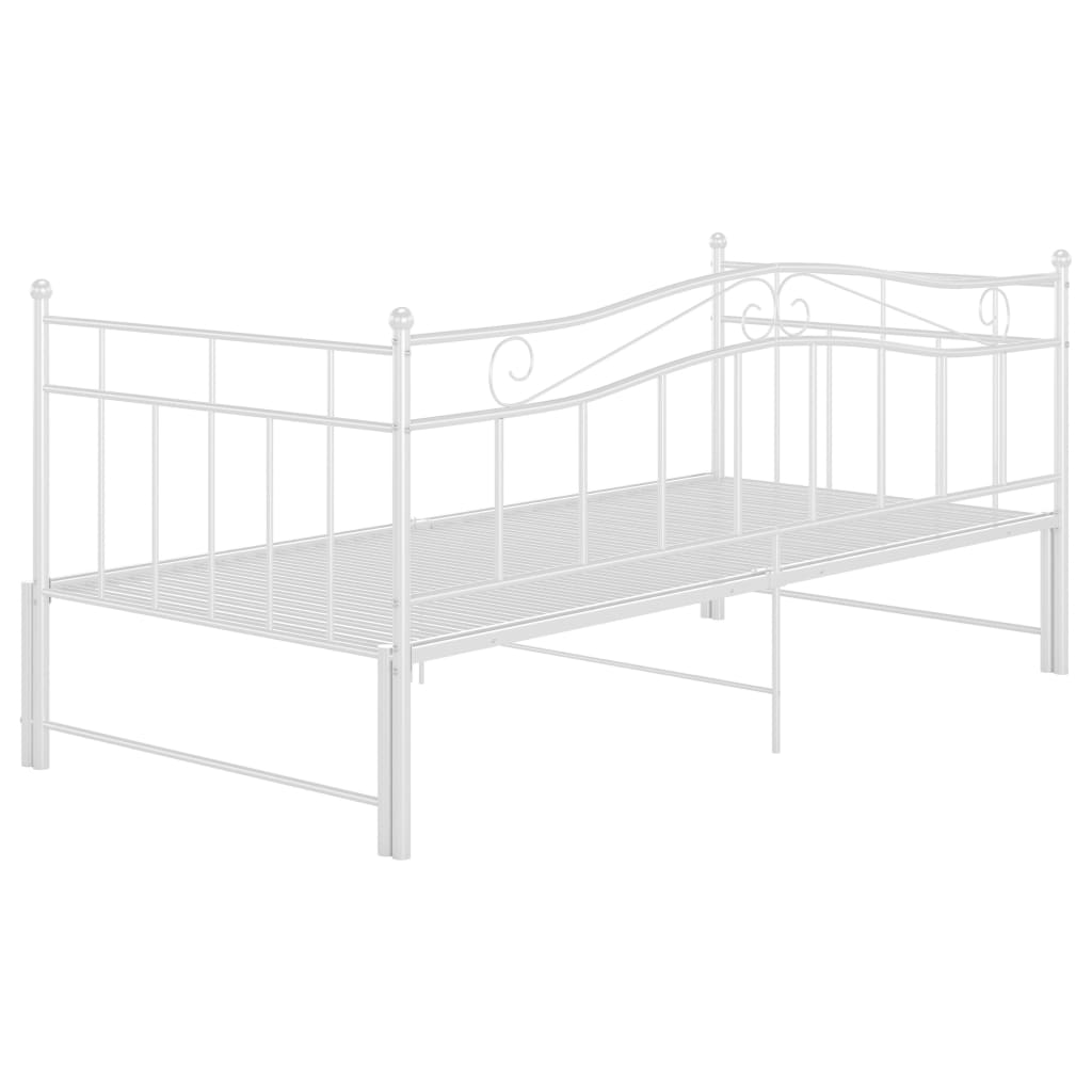 Ausziehsofa Bettgestell Weiß Metall 90x200 cm - Premium Betten & Bettgestelle - Just €253.89! Shop now at homesales4u