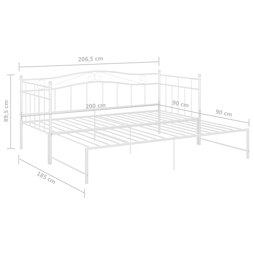 Ausziehsofa Bettgestell Weiß Metall 90x200 cm - Premium Betten & Bettgestelle - Just €253.89! Shop now at homesales4u