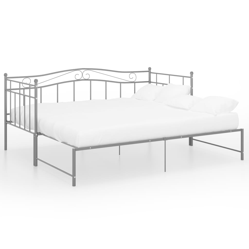 Ausziehsofa Bettgestell Grau Metall 90x200 cm - Premium Betten & Bettgestelle - Just €199.66! Shop now at homesales4u