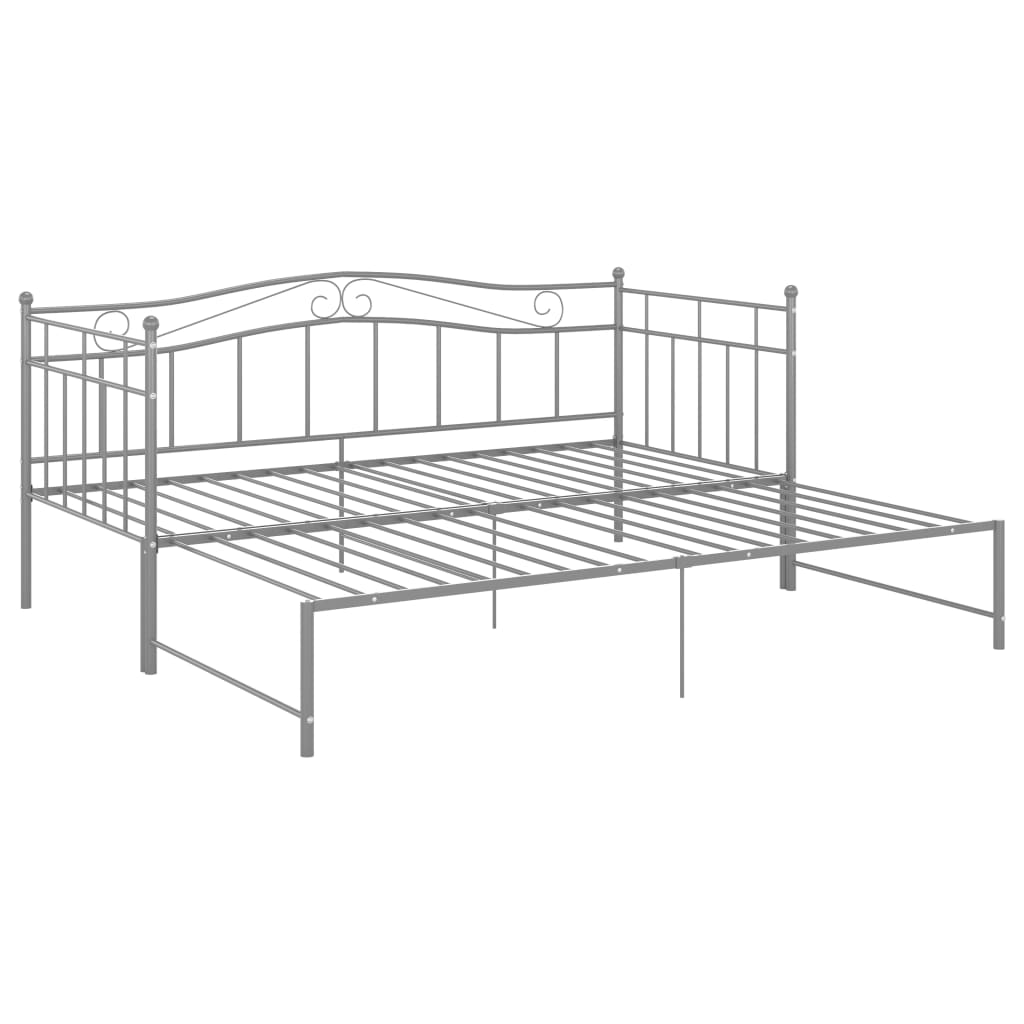 Ausziehsofa Bettgestell Grau Metall 90x200 cm - Premium Betten & Bettgestelle - Just €199.66! Shop now at homesales4u