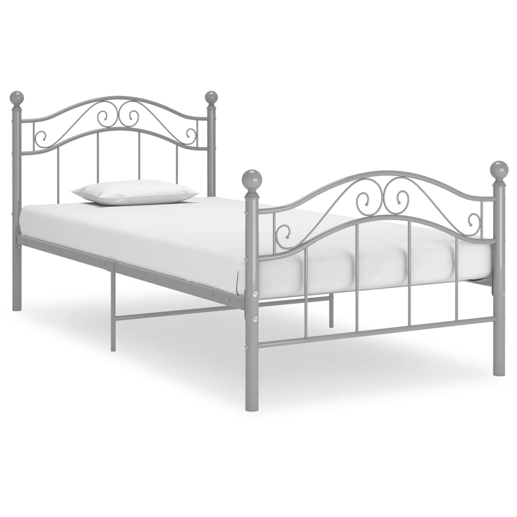 Bett Grau Metall 100x200 cm - Premium Betten & Bettgestelle - Just €131.72! Shop now at homesales4u