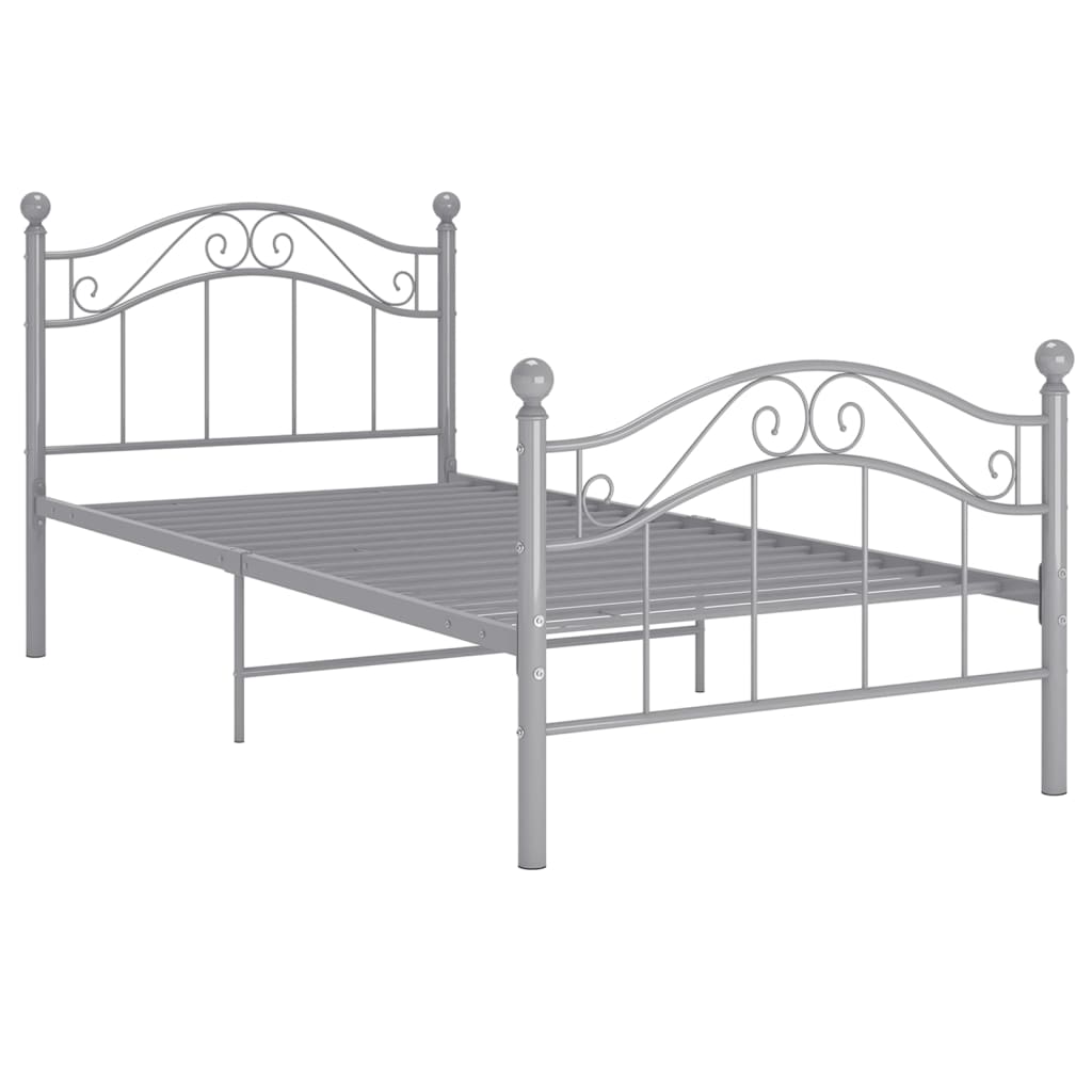 Bett Grau Metall 100x200 cm - Premium Betten & Bettgestelle - Just €131.72! Shop now at homesales4u