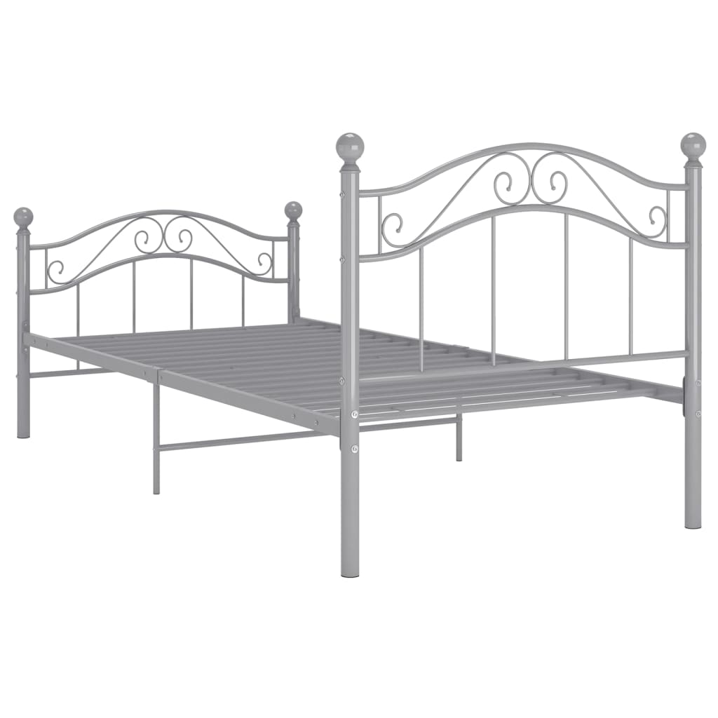 Bett Grau Metall 100x200 cm - Premium Betten & Bettgestelle - Just €131.72! Shop now at homesales4u