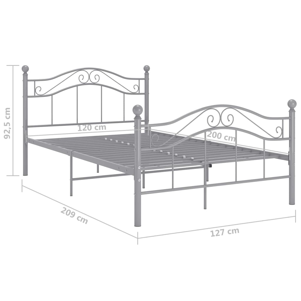 Bett Grau Metall 120x200 cm - Premium Betten & Bettgestelle - Just €142.03! Shop now at homesales4u