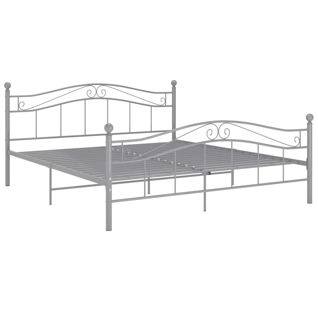 Bett Grau Metall 160x200 cm - Premium Betten & Bettgestelle - Just €190.06! Shop now at homesales4u