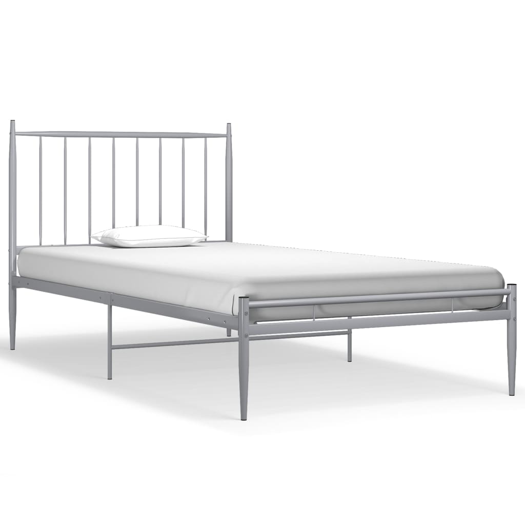 Bett Grau Metall 100x200 cm - Premium Betten & Bettgestelle - Just €139.54! Shop now at homesales4u