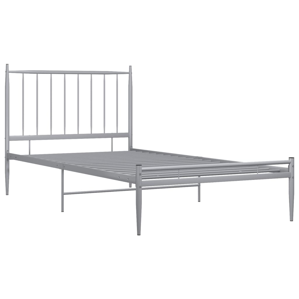 Bett Grau Metall 100x200 cm - Premium Betten & Bettgestelle - Just €139.54! Shop now at homesales4u
